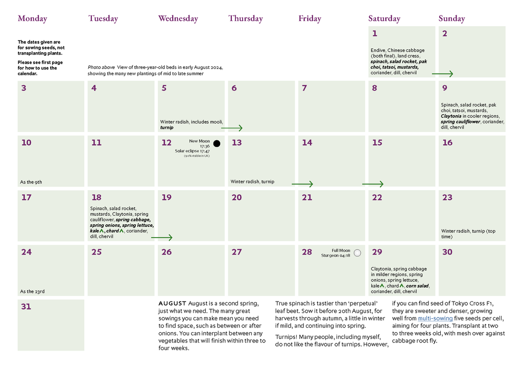 Charles Dowding’s Calendar of Vegetable Sowing Dates 2026