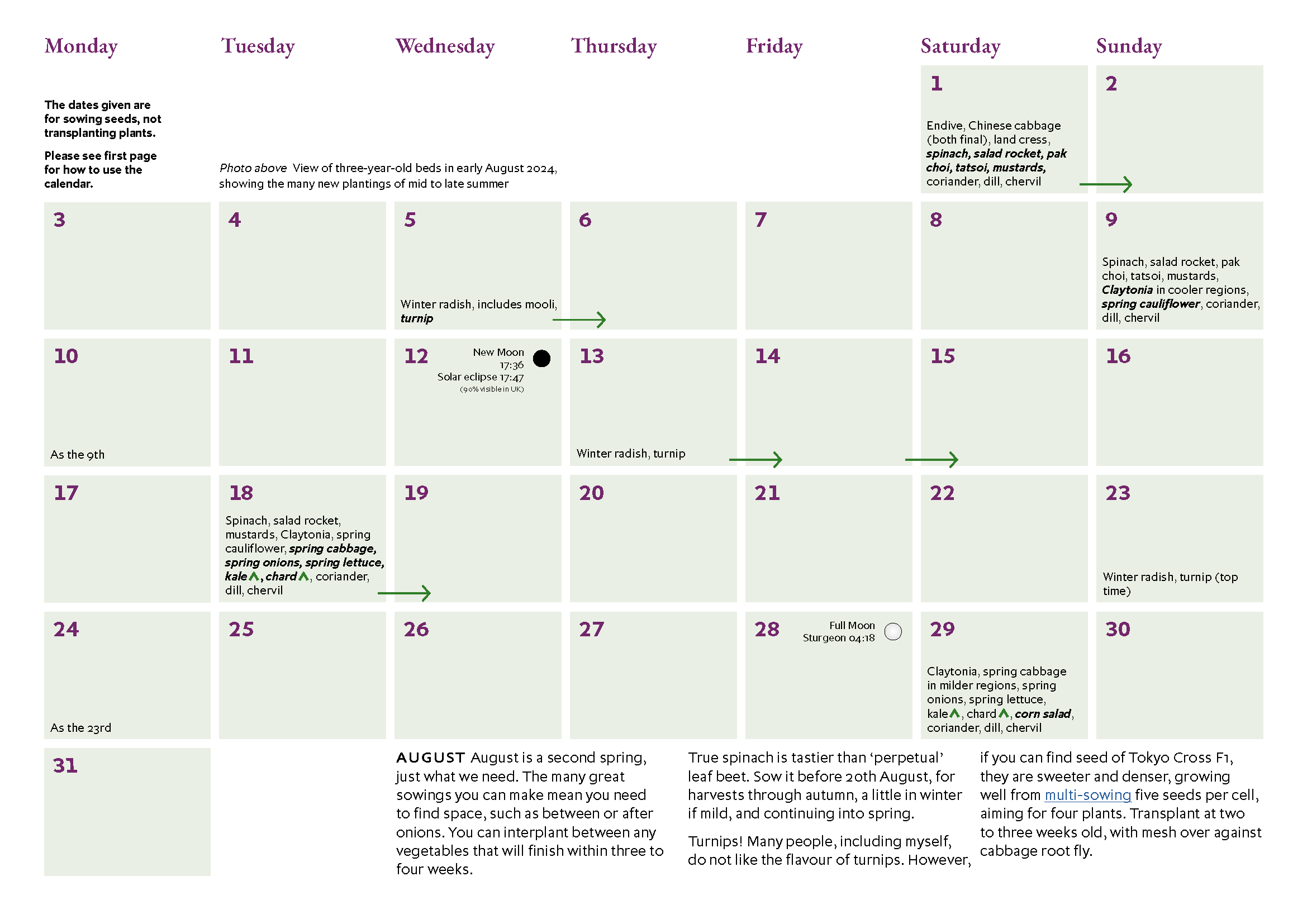Charles Dowding’s Calendar of Vegetable Sowing Dates 2026
