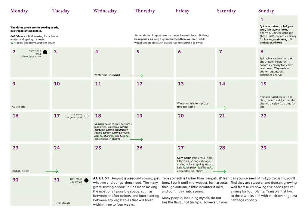 Charles Dowding’s Calendar of Vegetable Sowing Dates 2027