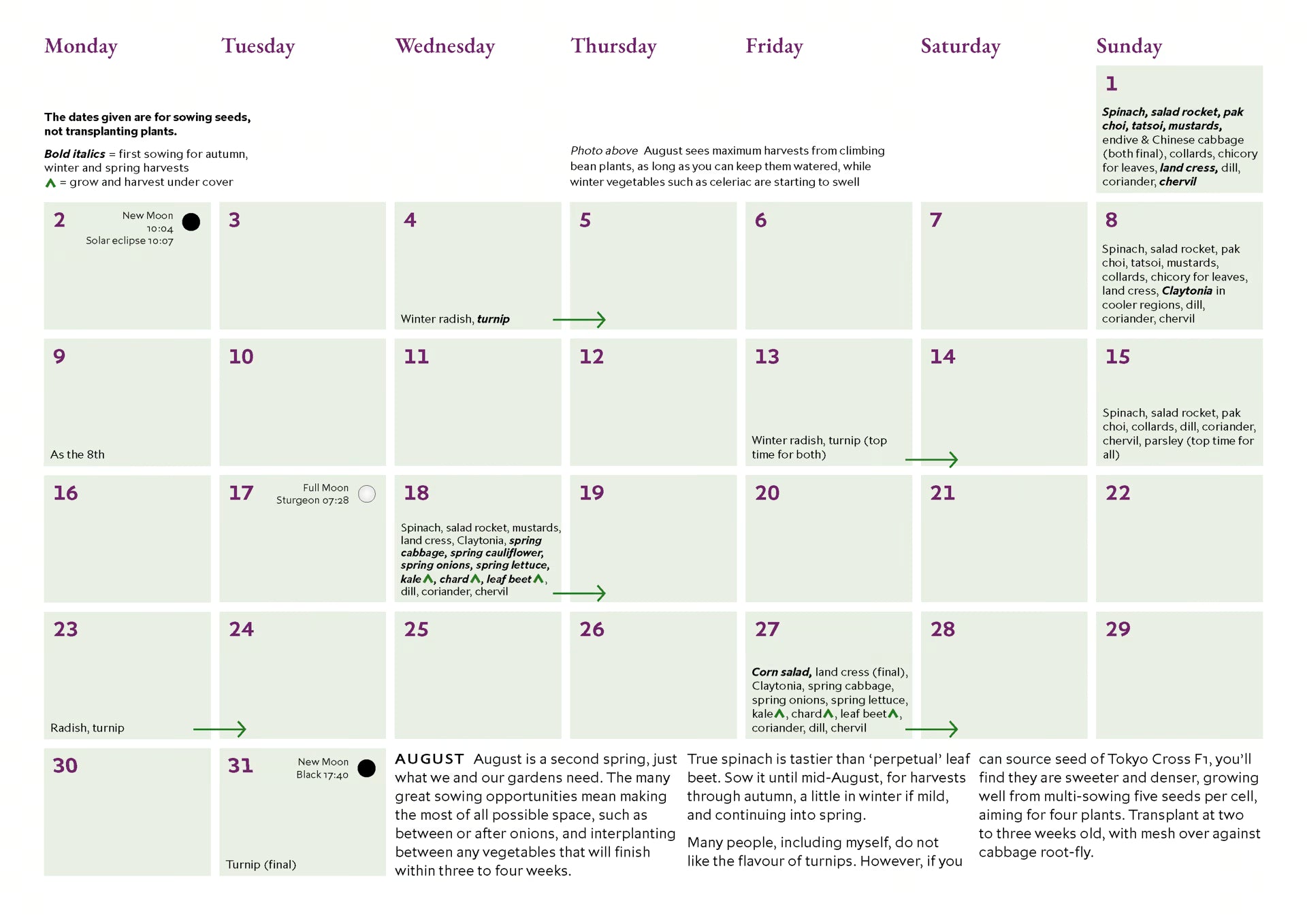 Charles Dowding’s Calendar of Vegetable Sowing Dates 2027