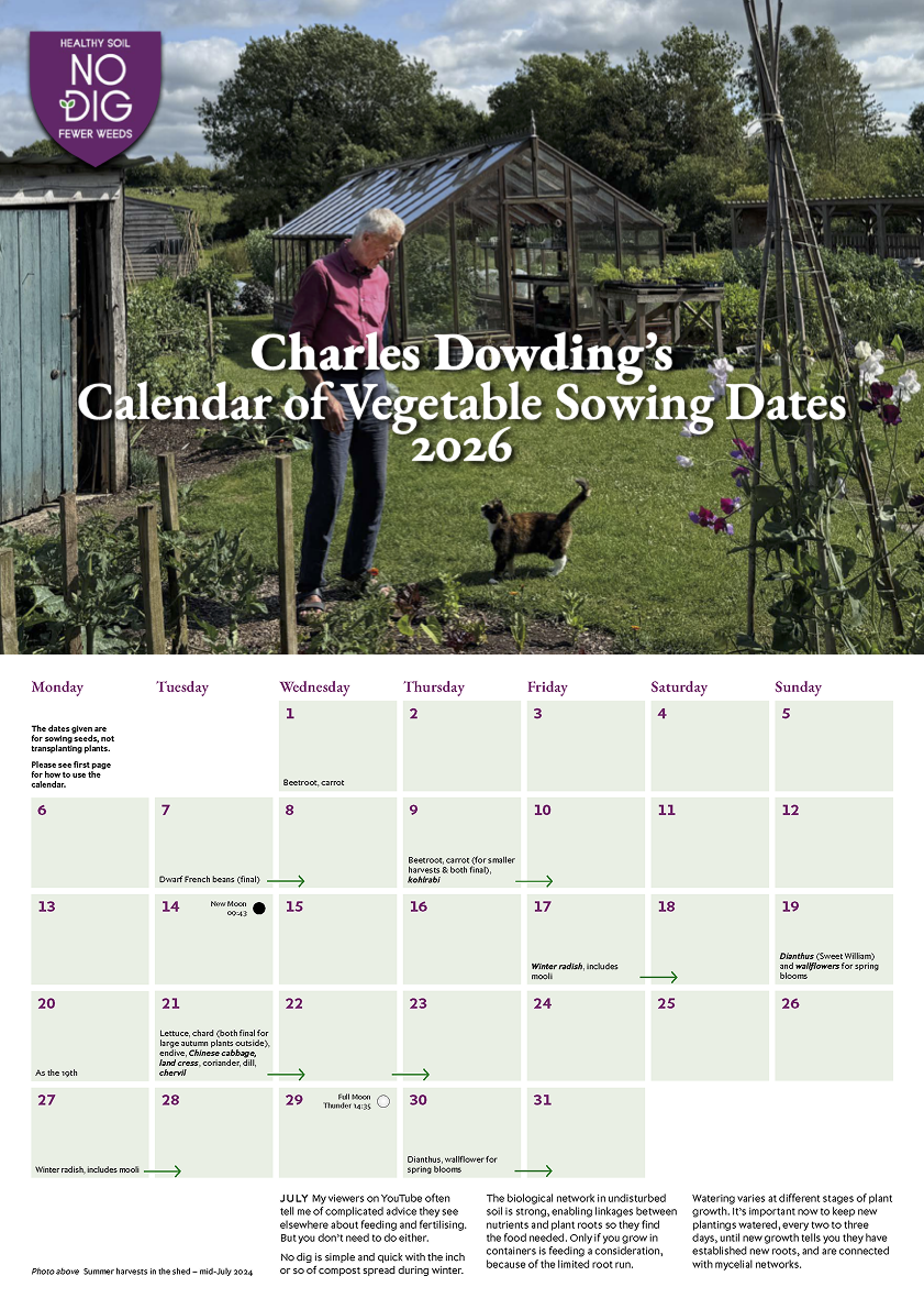 Charles Dowding’s Calendar of Vegetable Sowing Dates 2026